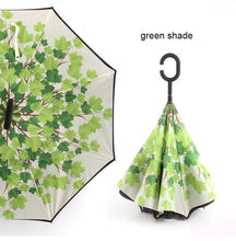 Load image into Gallery viewer, Anti UV Inverted Umbrella Reverse Night Snow Windproof Folding Sunny and Rainy Men and Women Double Layer Umbrellas Stand Inside