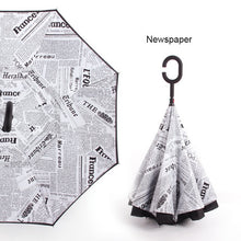 Load image into Gallery viewer, Anti UV Inverted Umbrella Reverse Night Snow Windproof Folding Sunny and Rainy Men and Women Double Layer Umbrellas Stand Inside