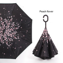 Load image into Gallery viewer, Anti UV Inverted Umbrella Reverse Night Snow Windproof Folding Sunny and Rainy Men and Women Double Layer Umbrellas Stand Inside