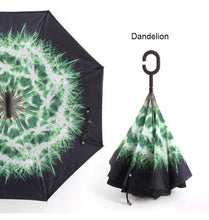 Load image into Gallery viewer, Anti UV Inverted Umbrella Reverse Night Snow Windproof Folding Sunny and Rainy Men and Women Double Layer Umbrellas Stand Inside