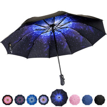 Load image into Gallery viewer, Reverse Folding Automatic Umbrella Inverted Inside Out Sun Rain Women Umbrella 10 Ribs Strong Windproof Women's Umbrellas