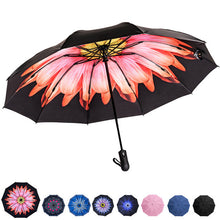 Load image into Gallery viewer, Reverse Folding Automatic Umbrella Inverted Inside Out Sun Rain Women Umbrella 10 Ribs Strong Windproof Women's Umbrellas