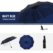 Load image into Gallery viewer, 3Folding Fully automatic Wind resistance Umbrella Rain Women Double Umbrella cloth The New Business Fashion Outdoor Male Parasol