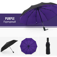 Load image into Gallery viewer, 3Folding Fully automatic Wind resistance Umbrella Rain Women Double Umbrella cloth The New Business Fashion Outdoor Male Parasol