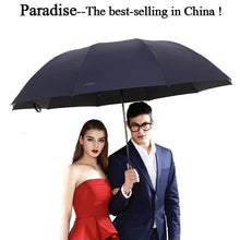 Load image into Gallery viewer, 130cm Big Top Quality Umbrella Men Rain Woman Windproof Large Paraguas Male Sun Floding Umbrella Outdoor Parapluie Waterproof