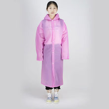 Load image into Gallery viewer, Waterproof poncho with sleeves eva travel raincoat adult non-disposable raincoat Siamese environmentally friendly transparent
