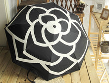 Load image into Gallery viewer, High-end boutique small fragrant camellia automatic umbrella sun shade UV umbrella classic women's umbrella
