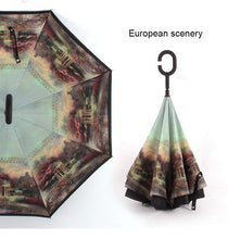 Load image into Gallery viewer, Reverse Umbrella Inverted Anti UV Umbrella Man Umbrellas C Handle Windproof Women Sun and Rain invertido Paraguas Parapluie
